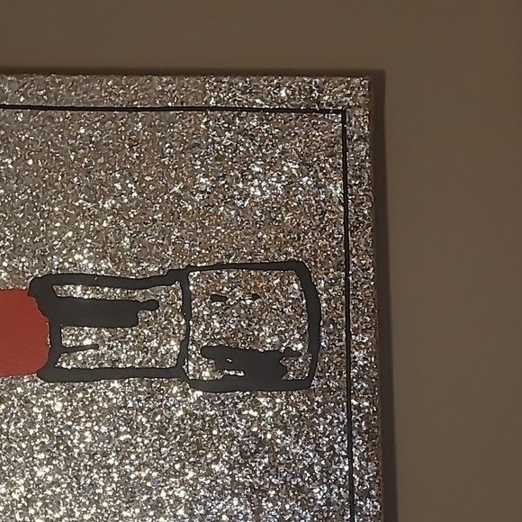 Colleen Karis Designs - Gold Glitter Red Lipstick artwork, canvas, DARLING ♥♥♥ - Picture 7 of 12